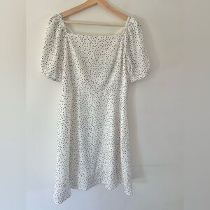 Code x‎ Mode White With Black Polka Dot Short Sleeve Dress Size Large